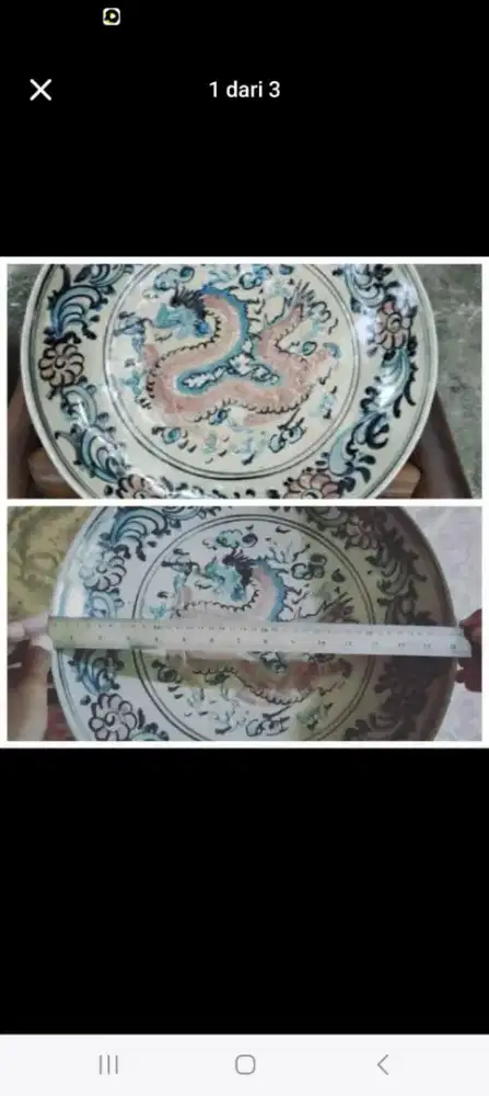 Piring Malawen Dayak Kalimantan Tengah Motif Naga Terbang
