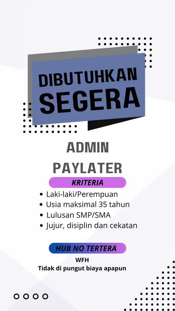 ADMIN PAYLATER WFH