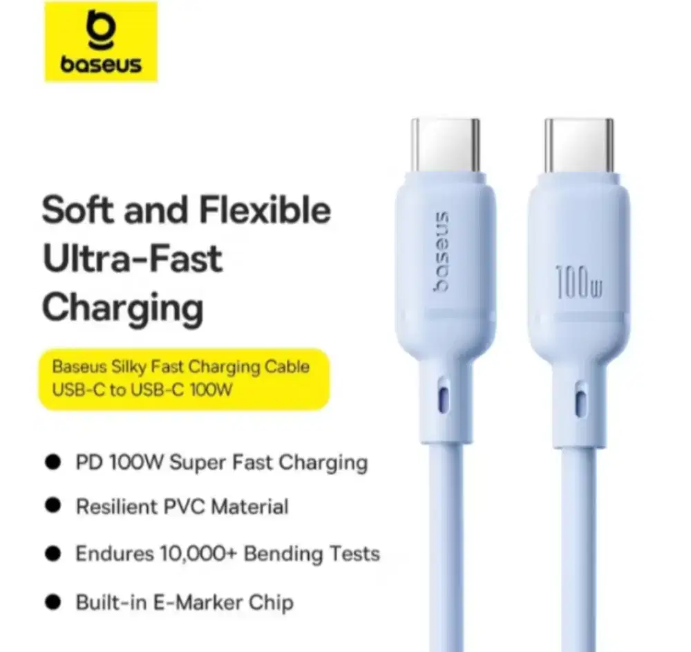 Baseus Silky Series 100W Fast Charging Cable Type-C to Type-C Ori