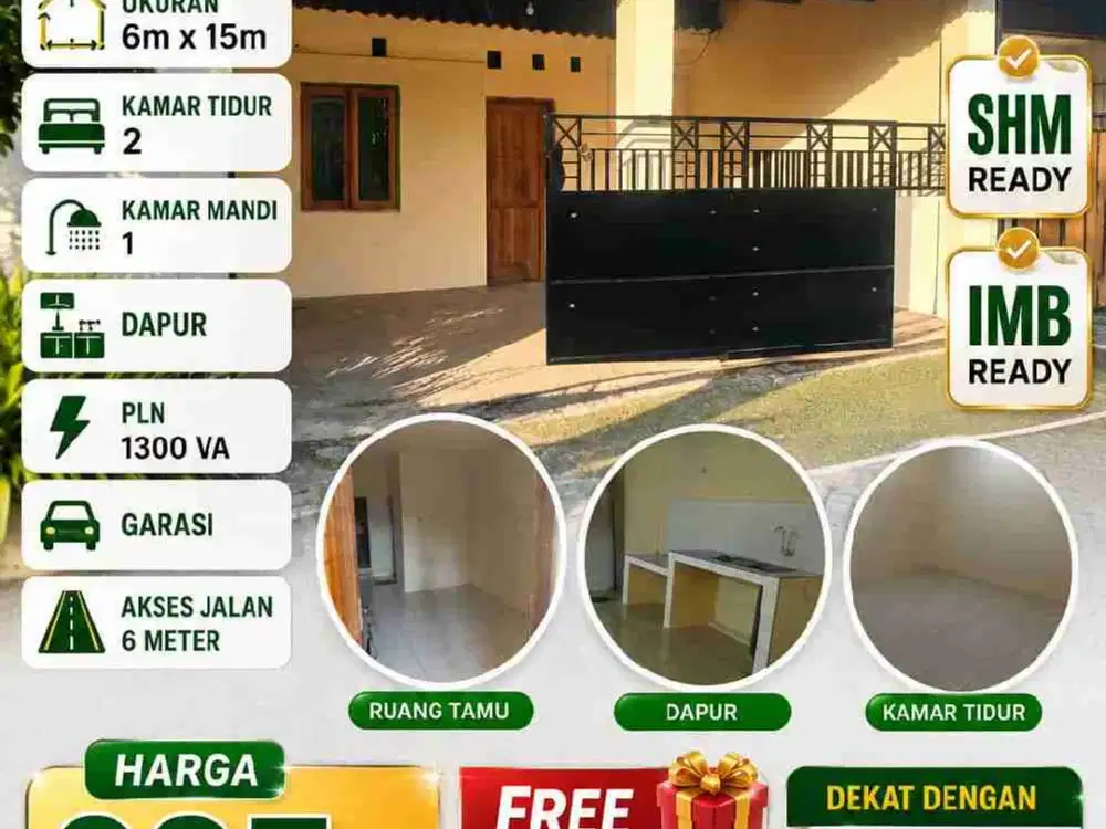 Rumah Murah siap Huni di Perum Pesona Sentosa, Desa Modong, Tulangan, Sda