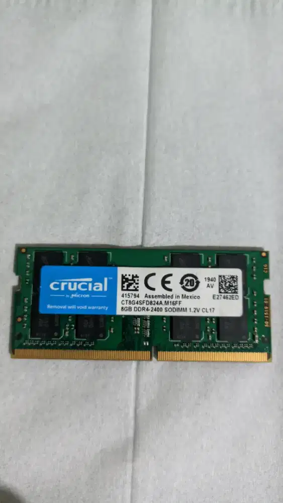 RAM Laptop SODIMM DDR4 8GB 2400 MHz merk Crucial