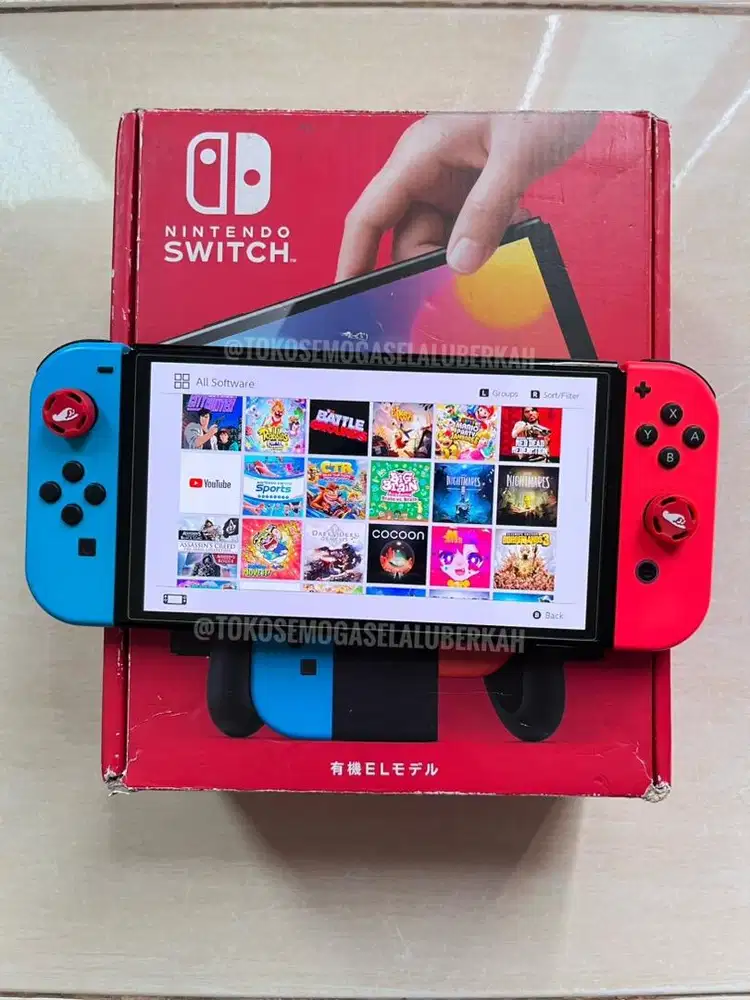 Preloved Nintendo Switch Oled Neon 512GB Fullset