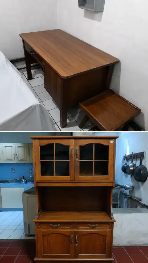 lemari rak piring kayu jati
