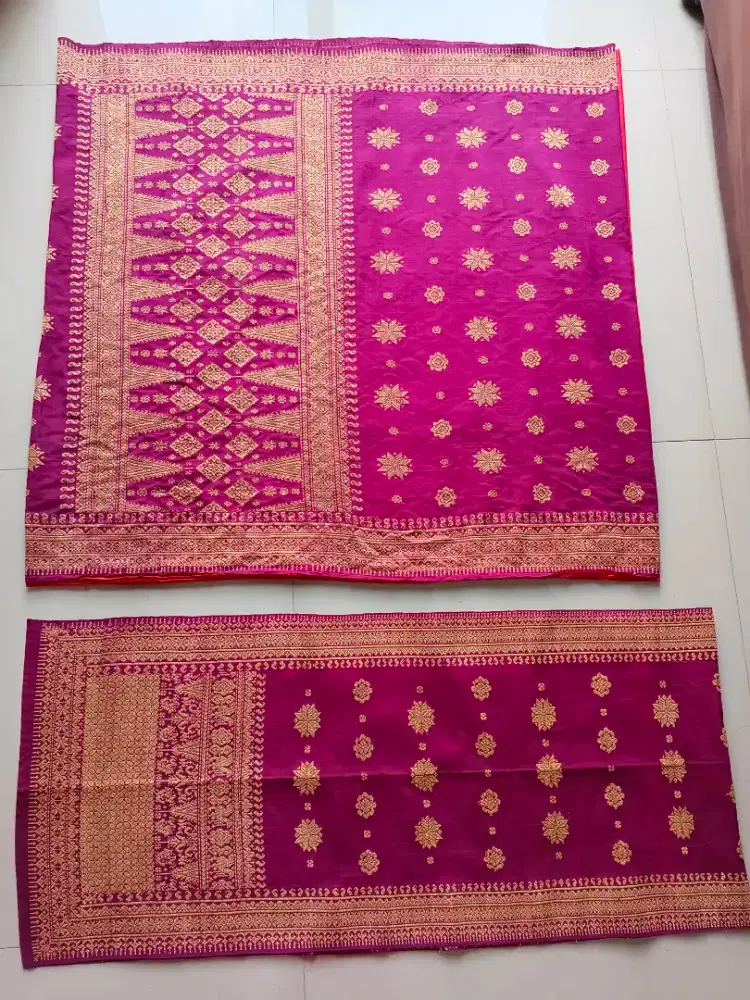 Songket lawas antik lebih dari 100 tahun asli Palembang benang emas