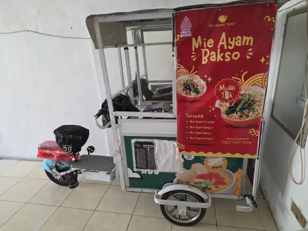 Gerobak Sepeda Listrik untuk jualan makanan dan minuman sangat cocok