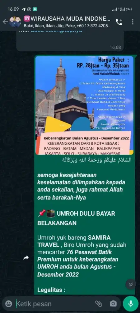Terima posting sebar iklan ke Group WhatsApp dan FaceBook.