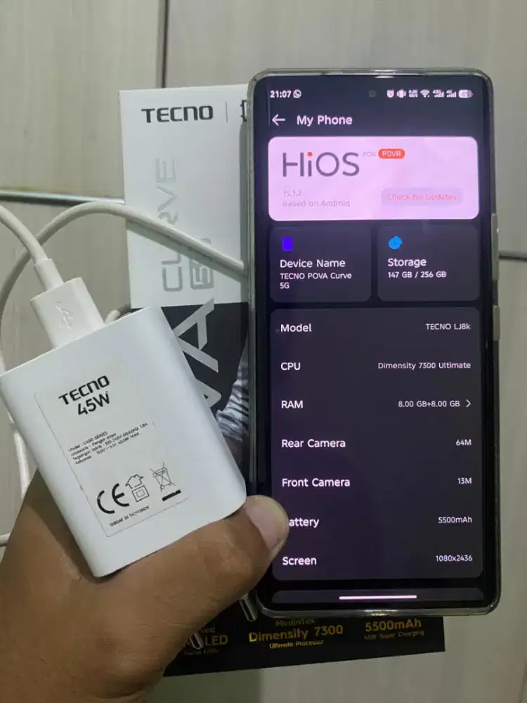 Tecno Pova Curve 5g 8+8/256gb Fullset