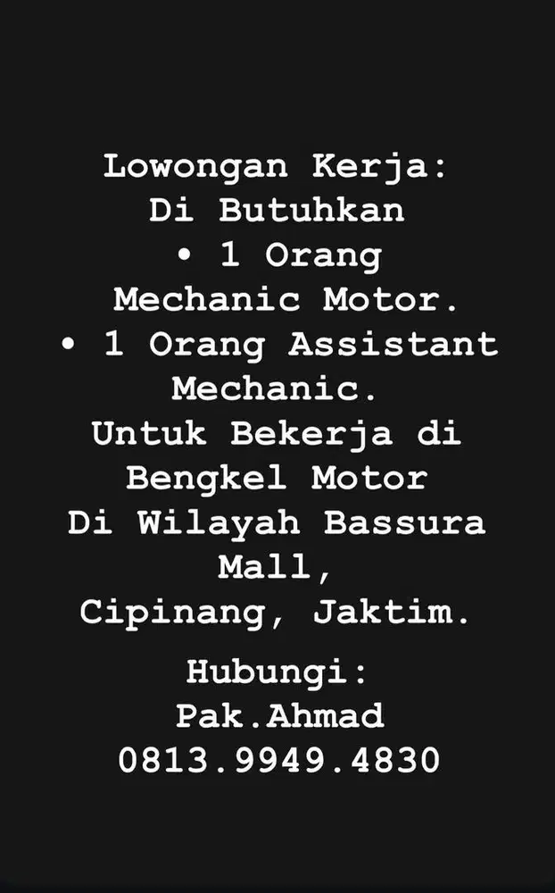 Mencari mekanik motor