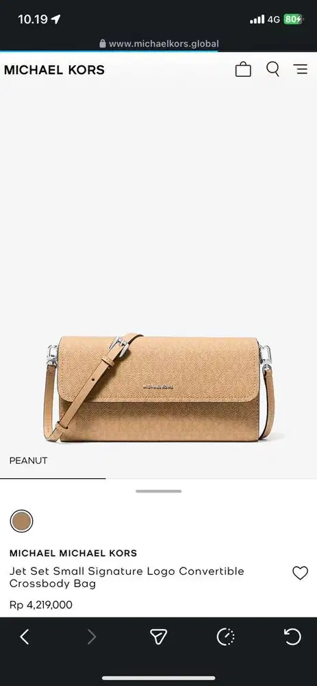 Michael kors jet set small logo convertible