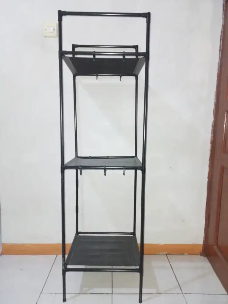 Rak kain 3susun serbaguna, P43cm, L43cm, T145cm, bahan besi kuat, nego