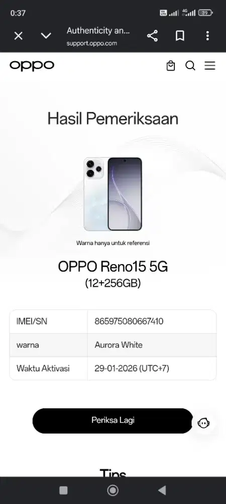 Oppo Reno 15 5G Ram 12/256 GB