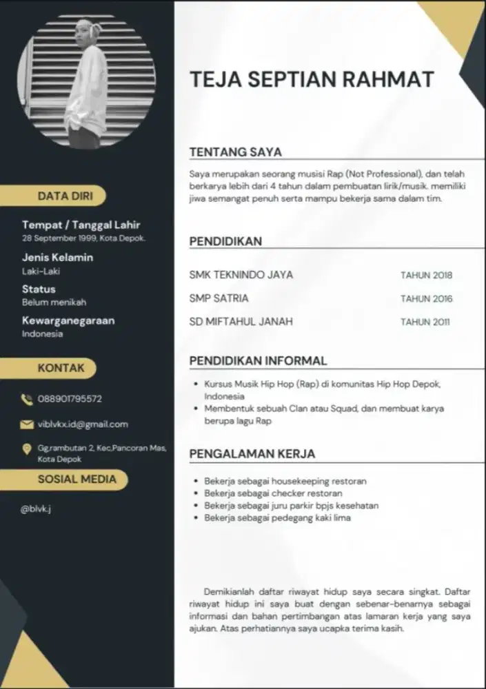 Info Lokernya dong manusia² baik, Depok dan Sekitarnya.