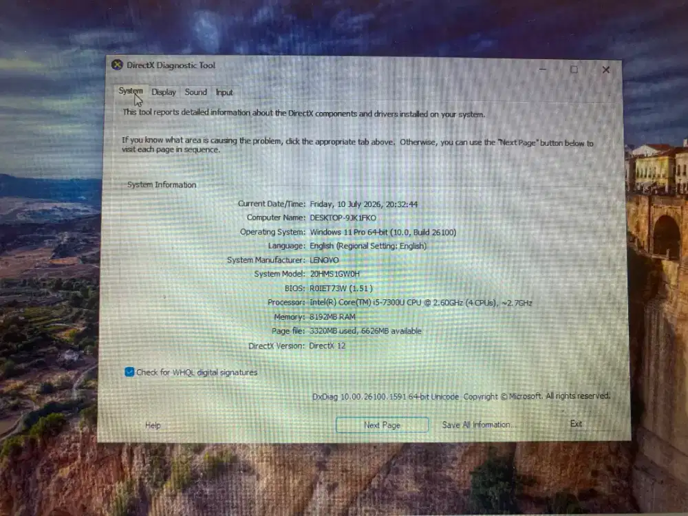 Lenovo Thinkpad X270 ram 8 SSD 128 gen 7 core i5 normal semua nya
