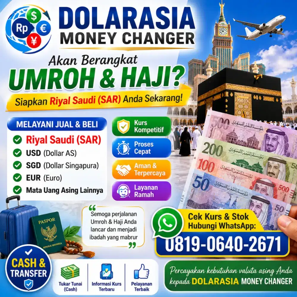Layanan Tukar Mata Uang Asing | USD, SGD, SAR