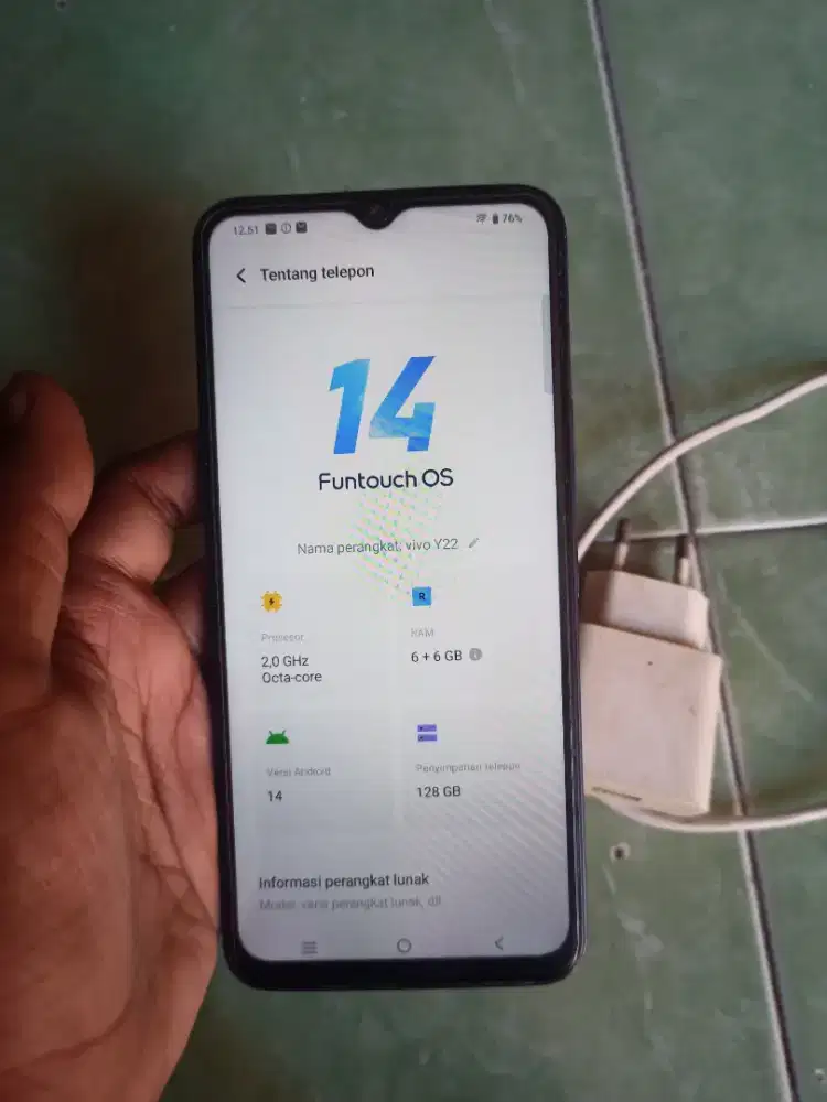 Vivo Y22 RAM 6+6/128, kondisi fungsi normal jaya 1000% tdk ada kendala