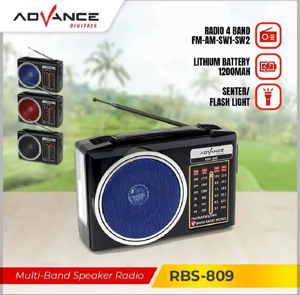 RADIO PORTABLE ADVANCE RBS 809 LENGKAP