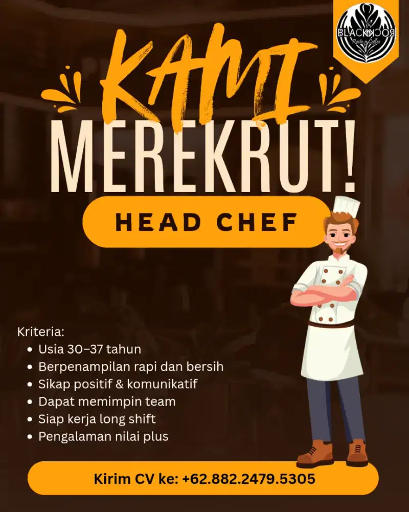 Dicari Head Chef
