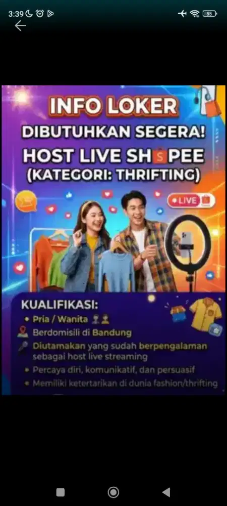 HOST LIVE THRIFTING PENGALAMAN