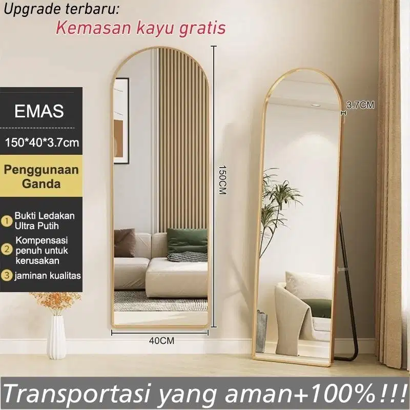 Standing Mirror + Frame Gold