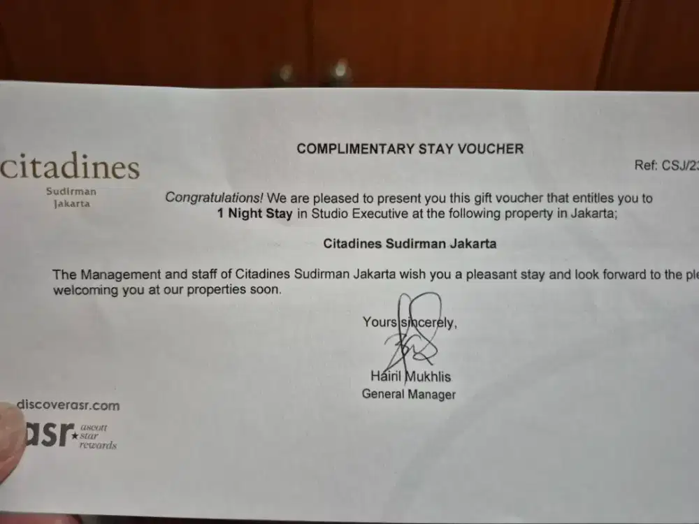 Voucher Hotel Citadin Sudirman