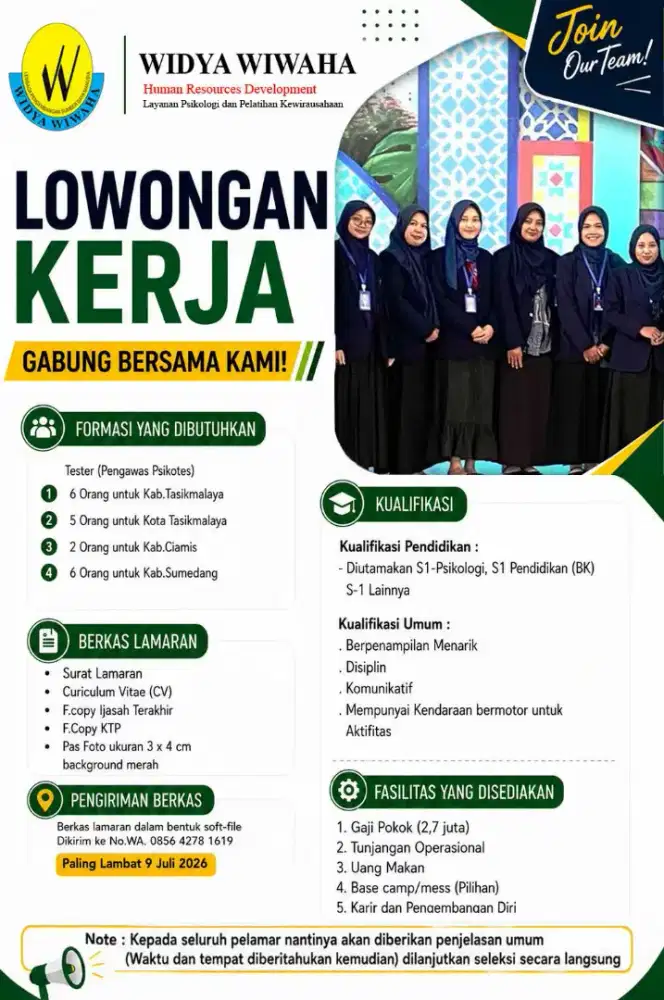 Lomongan Kerja Tester Psikotes