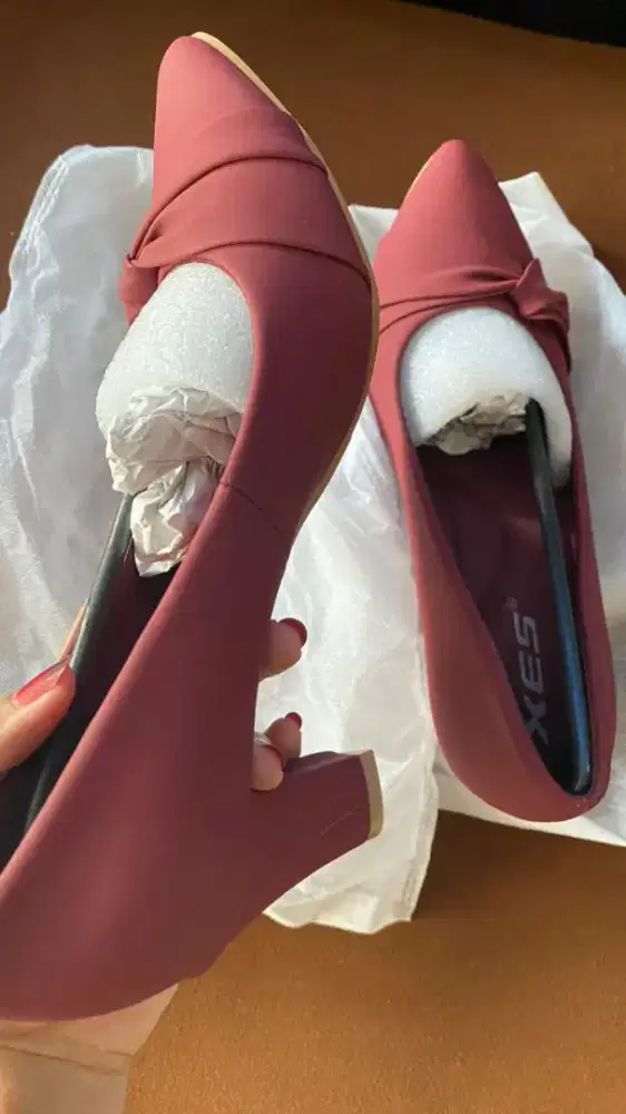 Heels Wanita Elegan Dusty Rose