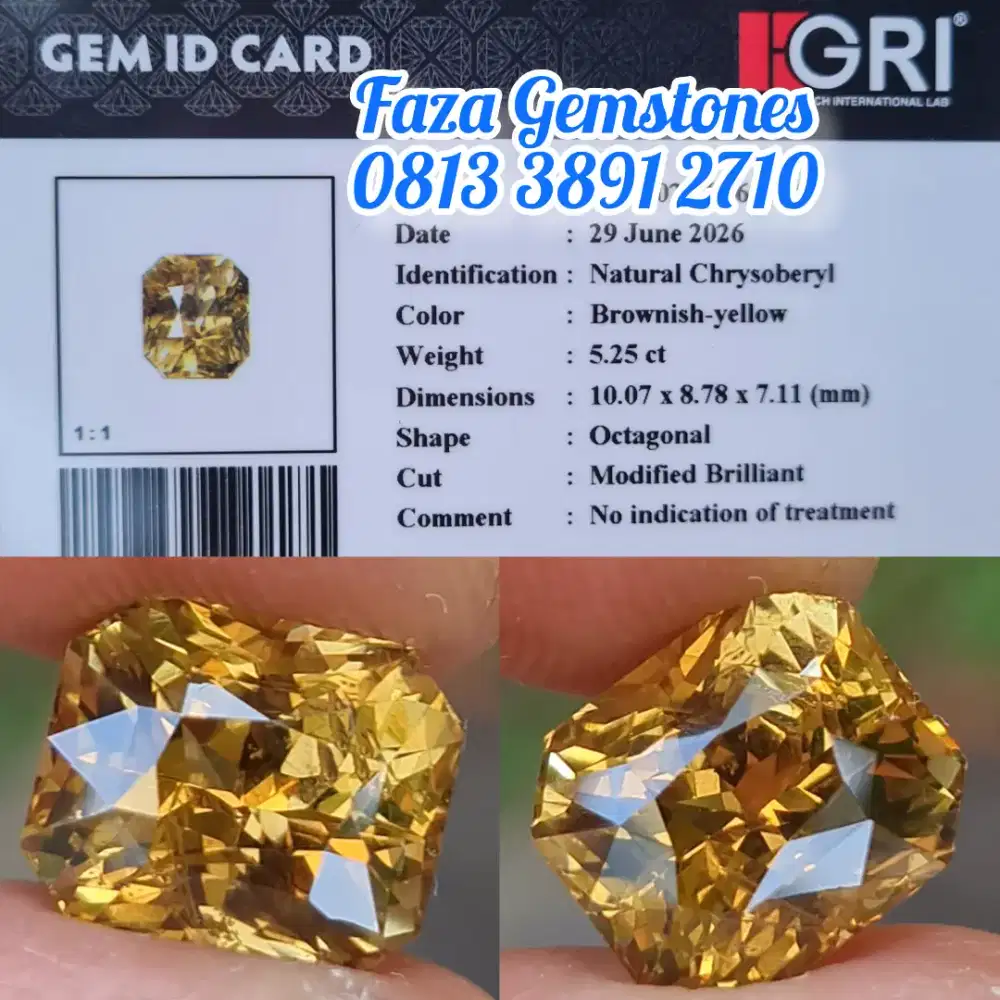 HQ Super Quality Natural Chrysoberyl, Perfect Cut, Sparkling Luster