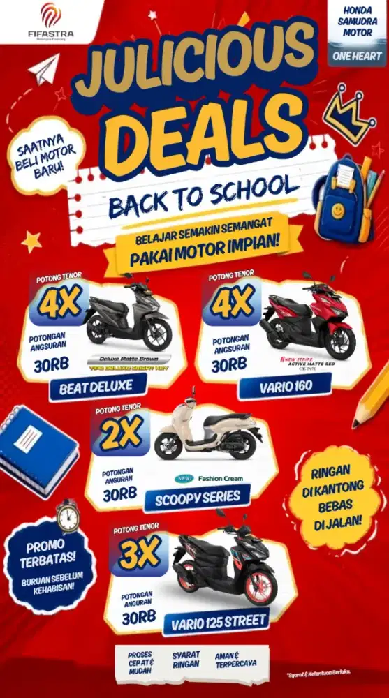 Cukup KTP n KK proses cepat punya motor honda baru!!