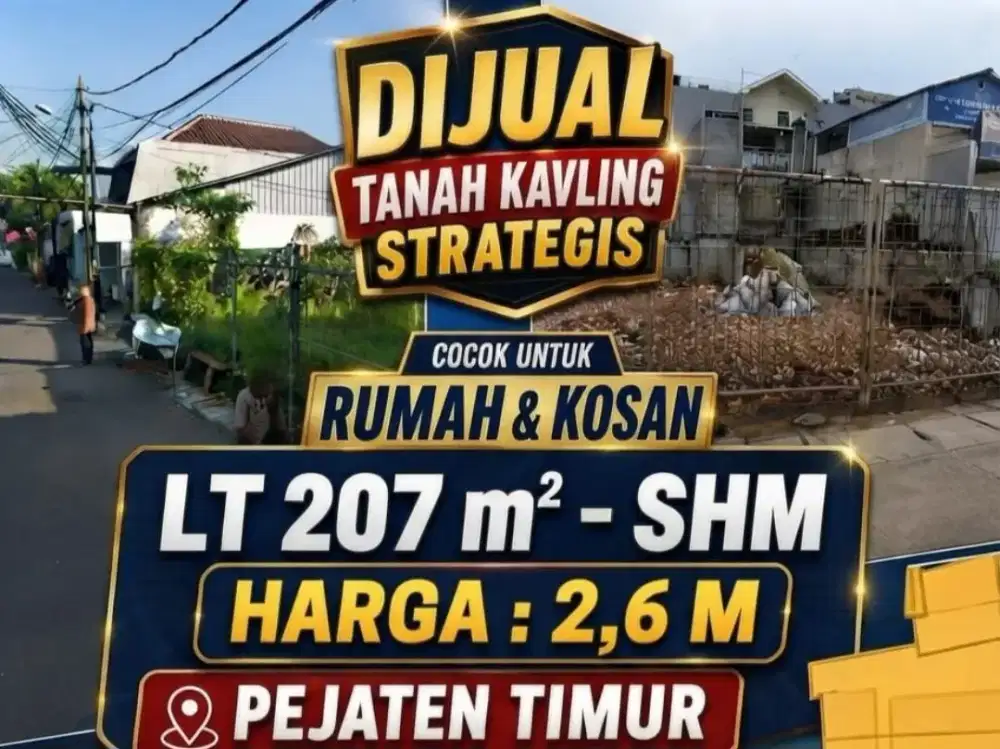 TANAH KAVLING COCOK BANGUN KOST KOSAN PEJATEN TIMUR PASAR MINGGU
