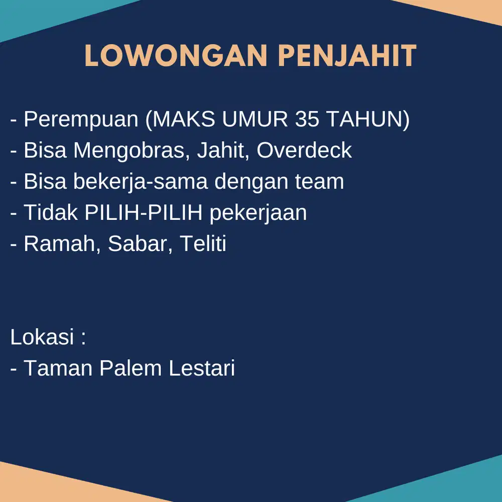 Lowongan Pekerjaan Penjahit
