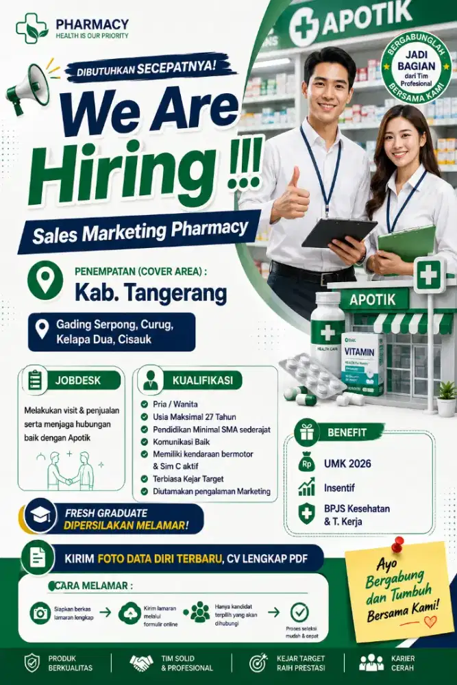 Lowongan Sales Marketing Farmasi