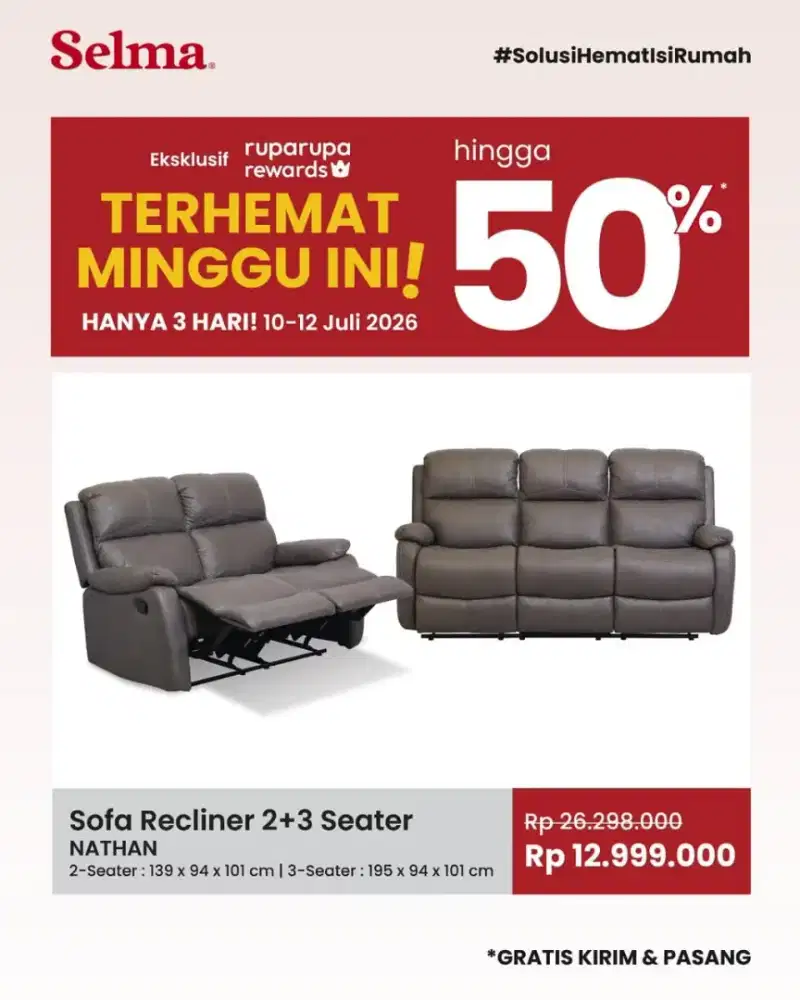 Obral murah sofa recliner