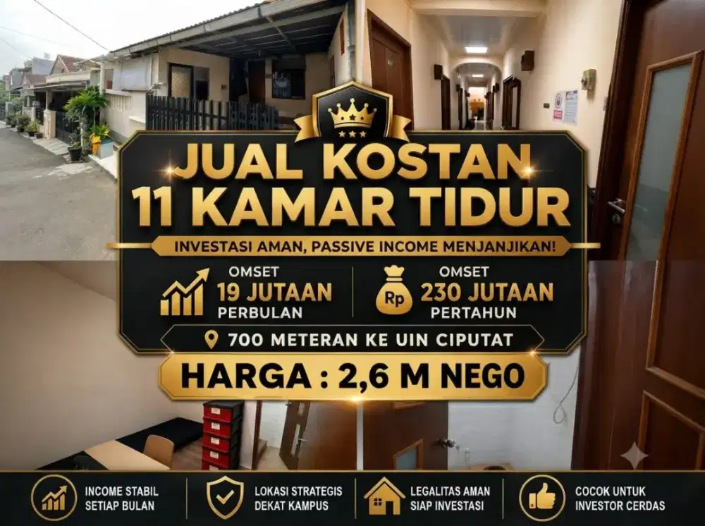 JUAL KOST KOSAN 700 METERAN KAMPUS UIN CIPUTAT TANGERANG SELATAN