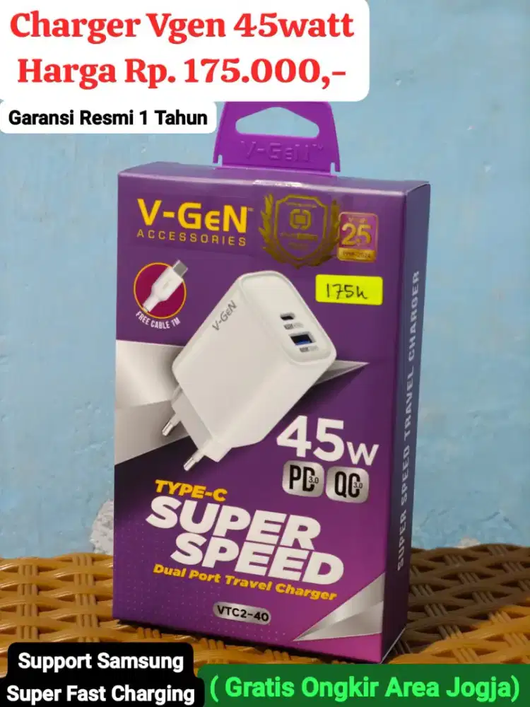 Charger Vgen 45watt Super Fast Charging ( GRATIS ONGKIR )