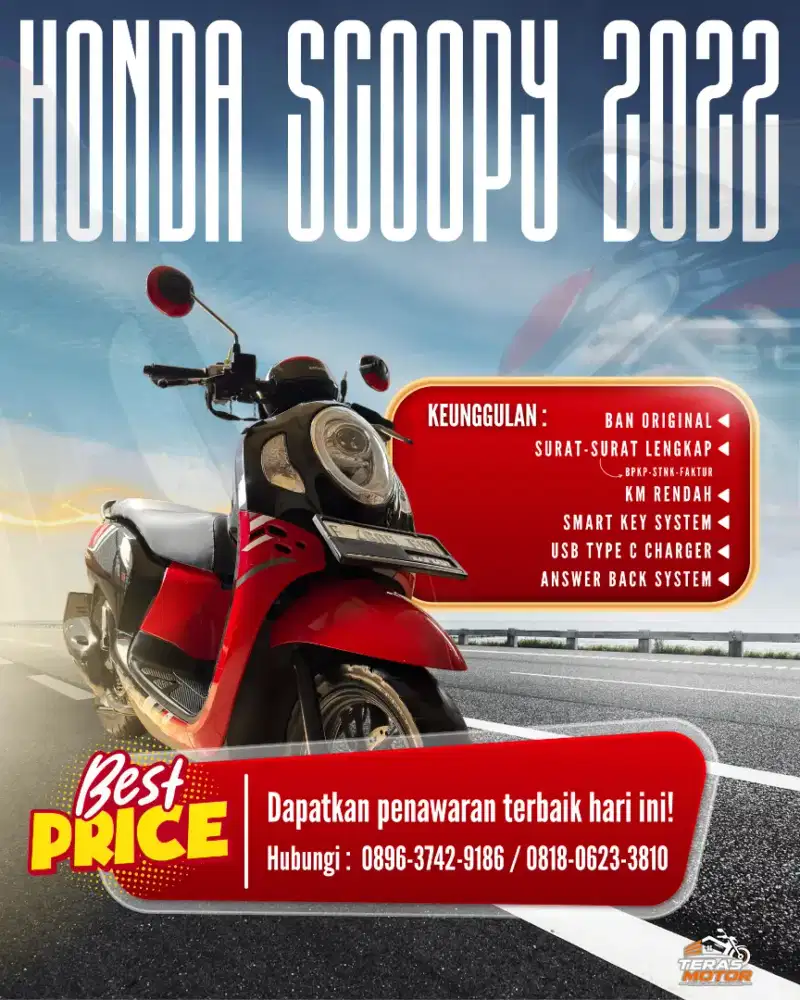 HONDA SCOOPY 2022  - Unit Istimewa KM Rendah Siap Pakai