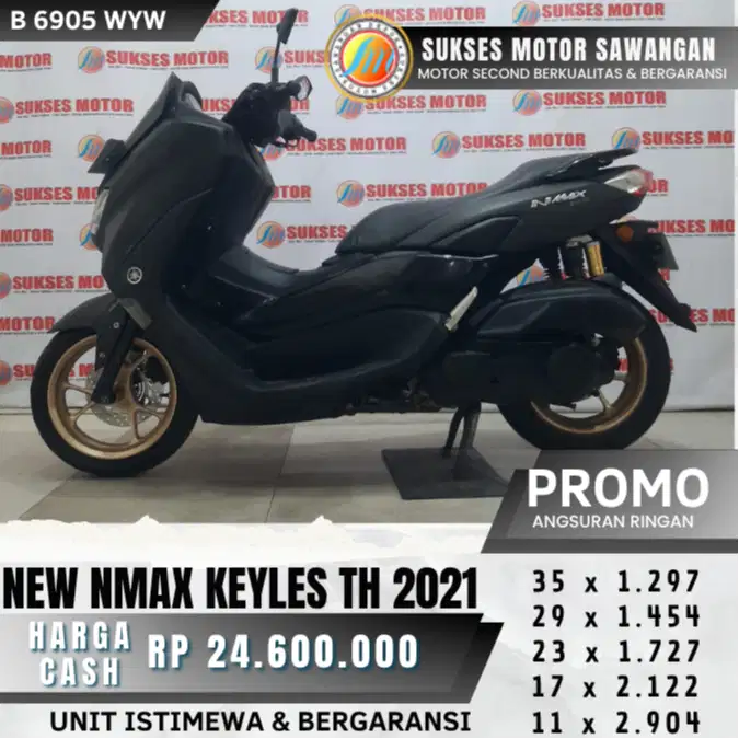 ISTIMEWA YAMAHA NEW NMAX CON TH 2021 HITAM KEYLES MULUS BERGARANSI