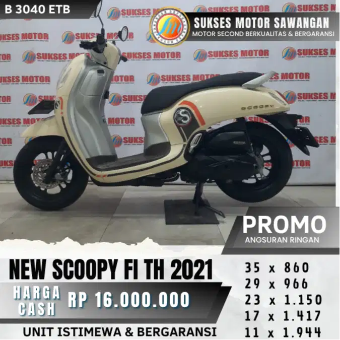 MULUS HONDA NEW SCOOPY FI TH 2021 BISA CASH KREDIT UNIT BERGARANSI