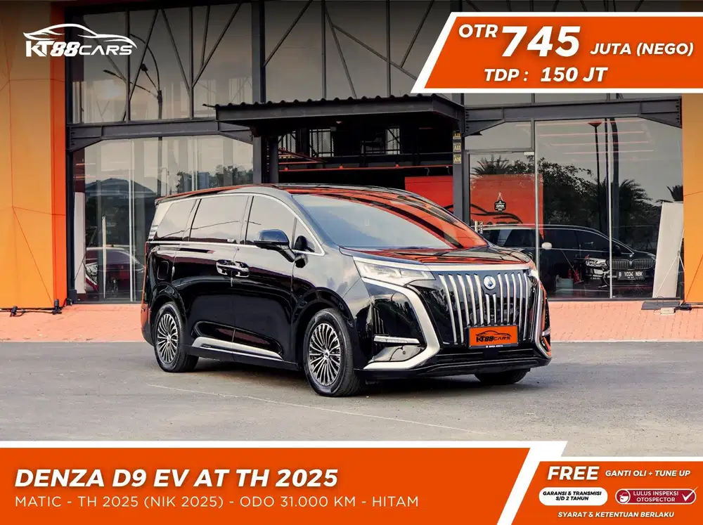 [BERGARANSI] DENZA D9 EV MATIC TAHUN 2025 HITAM PAJAK PANJANG
