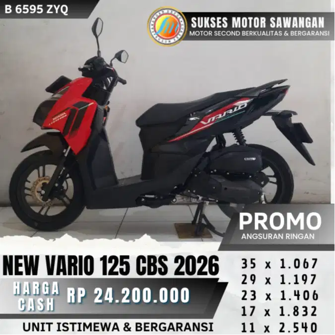 ISTIMEWA NEW VARIO 125 CBS TH 2026 MULUS BISA CASH KREDIT BERGARANSI