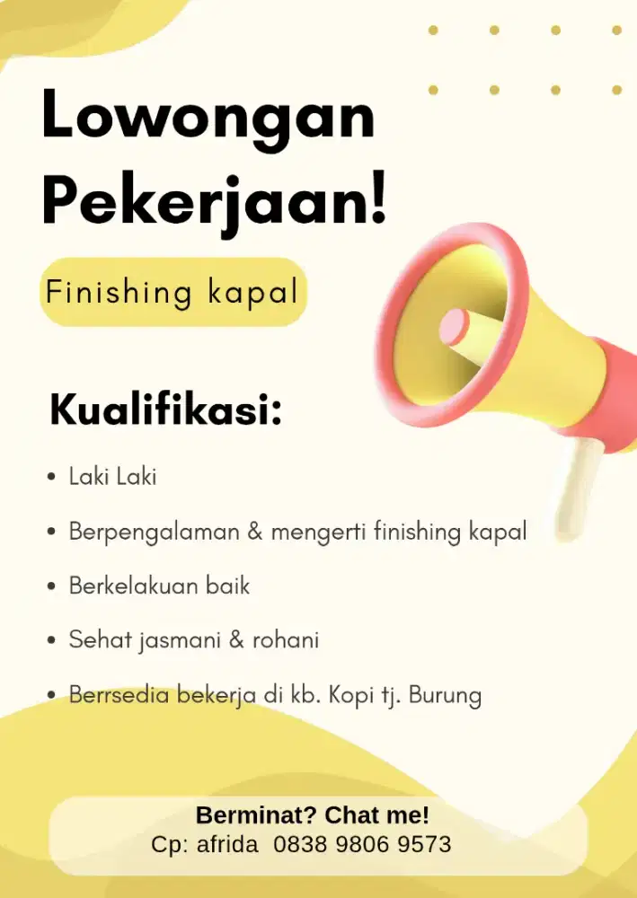 Lowongan kerja finishing kapal