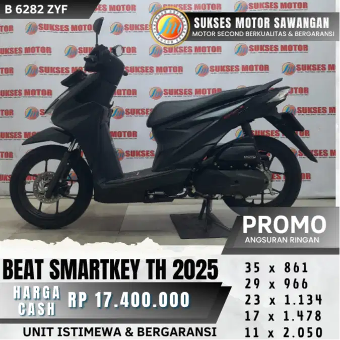 HONDA BEAT DELUXE SMARTKEY TH 2025 KEYLES MULUS BISA KREDIT BERGARANSI
