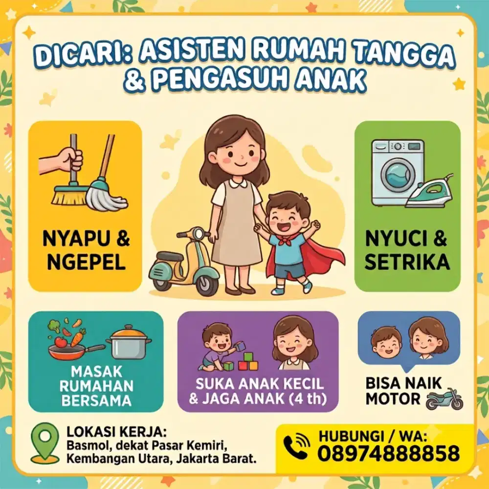 Dicari Pembantu / Asisten Rumah Tangga