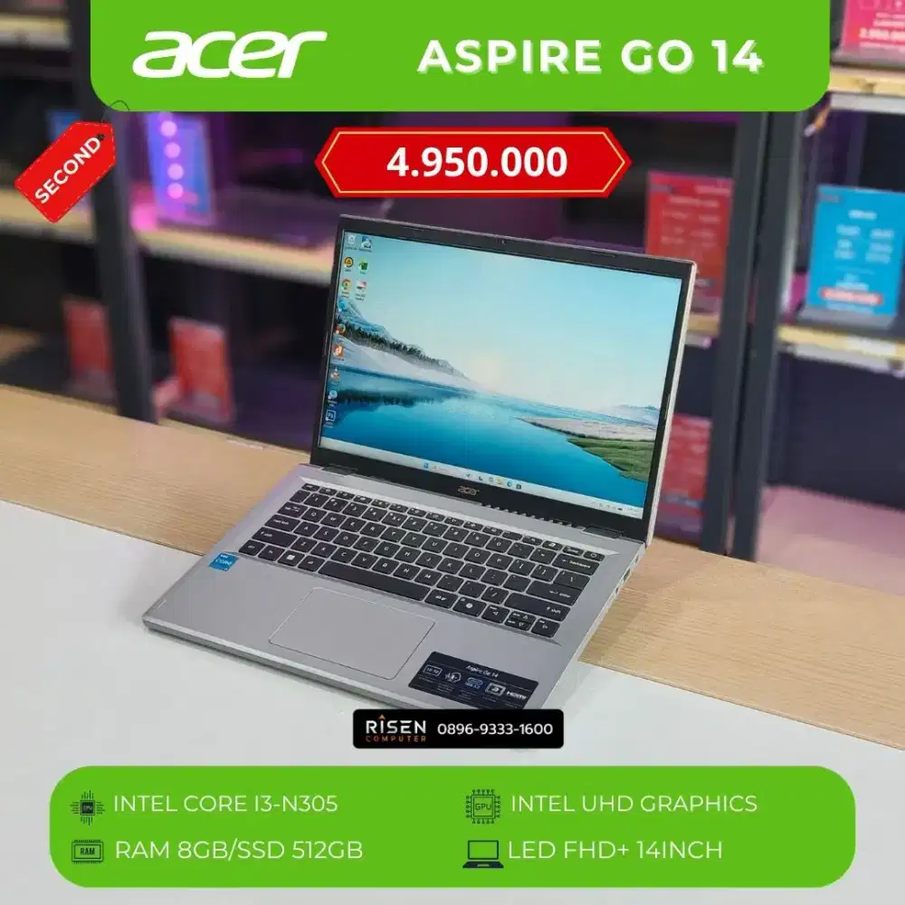 ACER ASPIRE GO 14 Intel I3-N305 RAM 8GB SSD 512GB FHD+ 14inch second