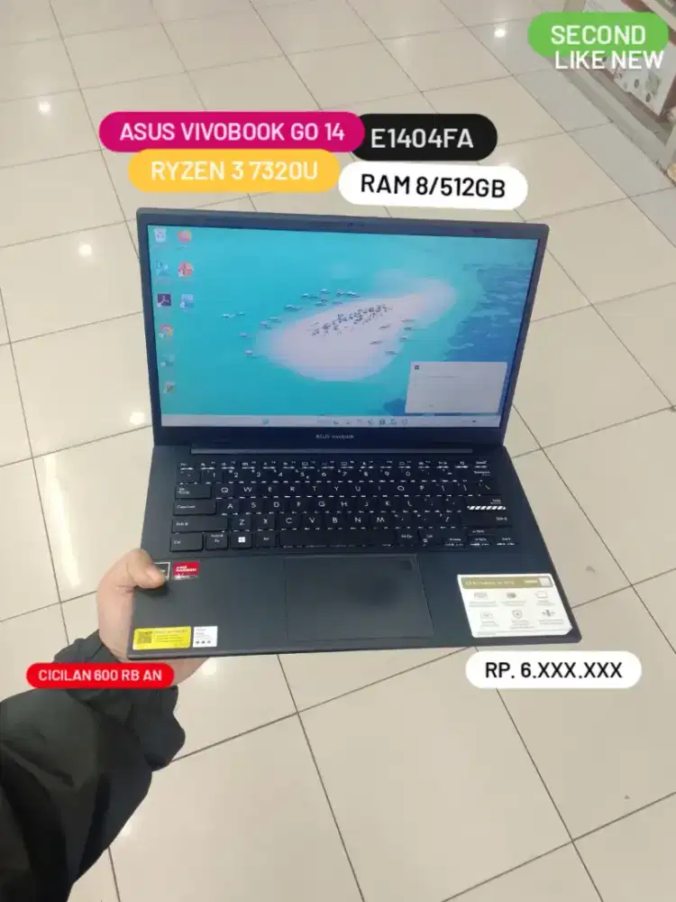 Laptop Asus Vivobook Go E1404FA Ryzen 3 7320u Ram 8 GB SSD 512 GB