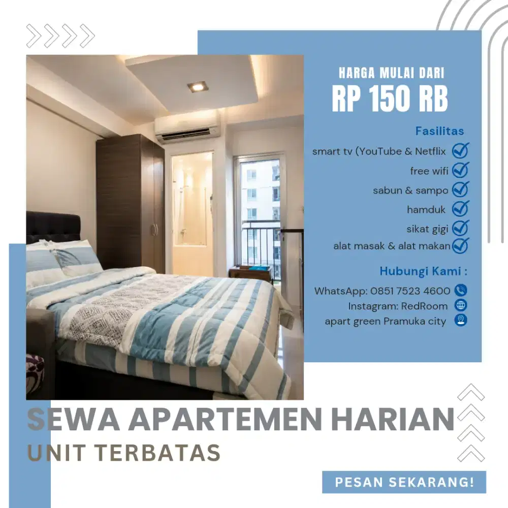 SEWA APARTEMEN HARIAN GREEN PRAMUKA CITY JAKARTA PUSAT