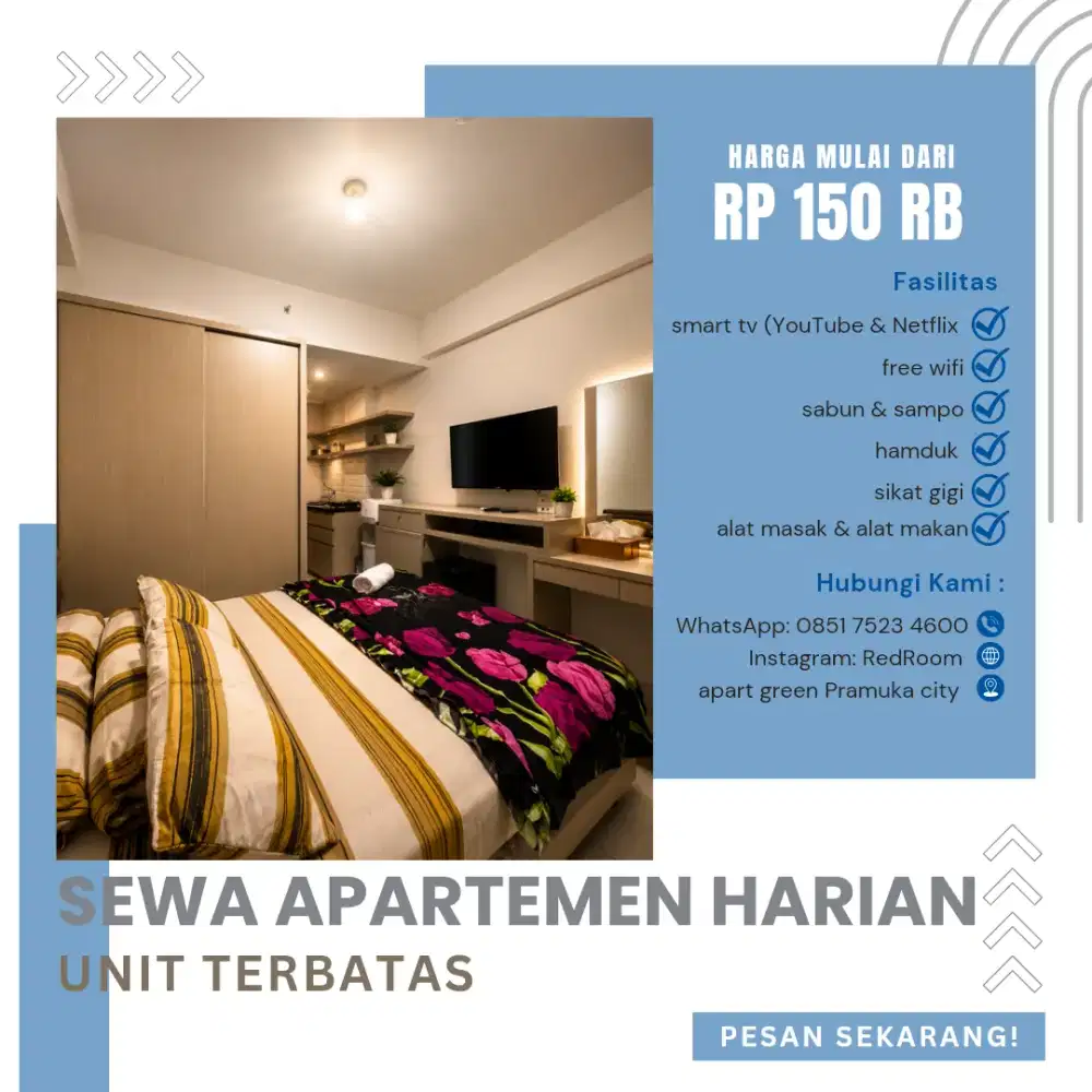 SEWA APARTEMEN HARIAN GREEN PRAMUKA CITY JAKARTA PUSAT