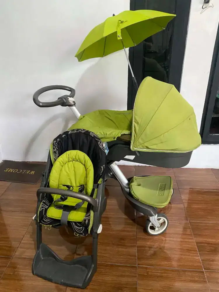 Jual cepat stroller stokke xplory lengkap aksesorisnya