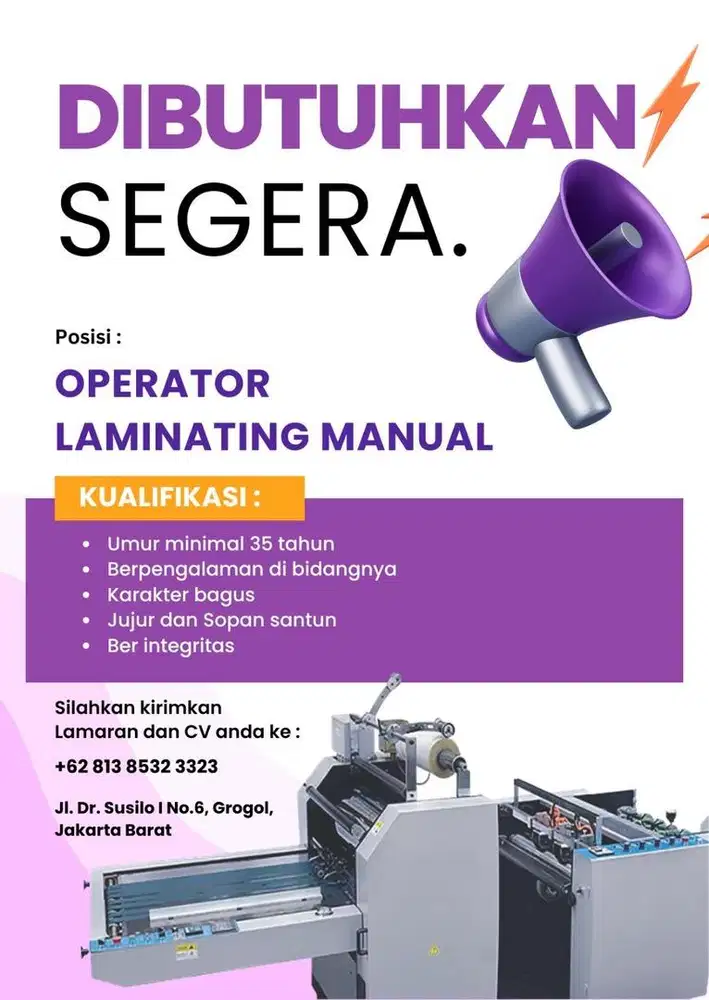 Operator laminating