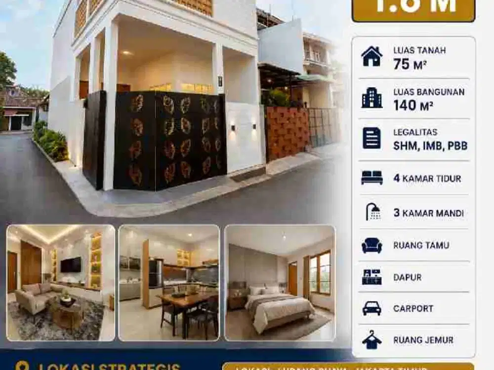 Rumah Siap Huni SHM 2 Lantai di lubang buaya Jakarta Timur