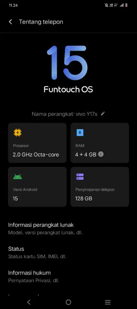Vivo Y 17 s Black 128gb